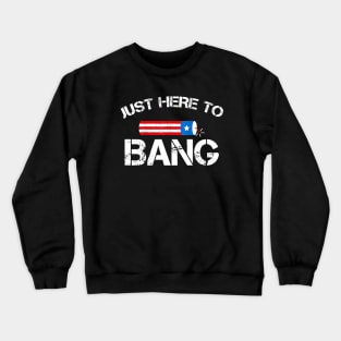 Fourth Of July 4th July Fireworks Just Here To Bang Funny Crewneck Sweatshirt